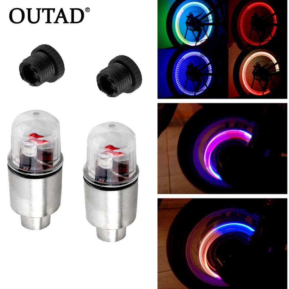 

OUTAD 1 Pair Blue LED Motor Cycling Bike Bicycle Car Wheel Tire Valve Wheel Lights New Style