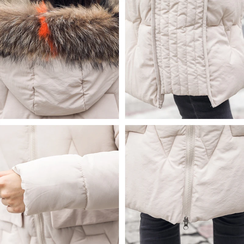 Высокое качество горячая Распродажа зимняя куртка Женская Стеганая верхняя одежда длинное пальто с капюшоном с мехом теплая Женская парка