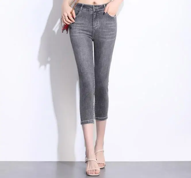 2019 женские джинсы с эффектом пуш-ап, большие размеры, женские брюки с высокой талией, длинные женские повседневные Стрейчевые узкие женские