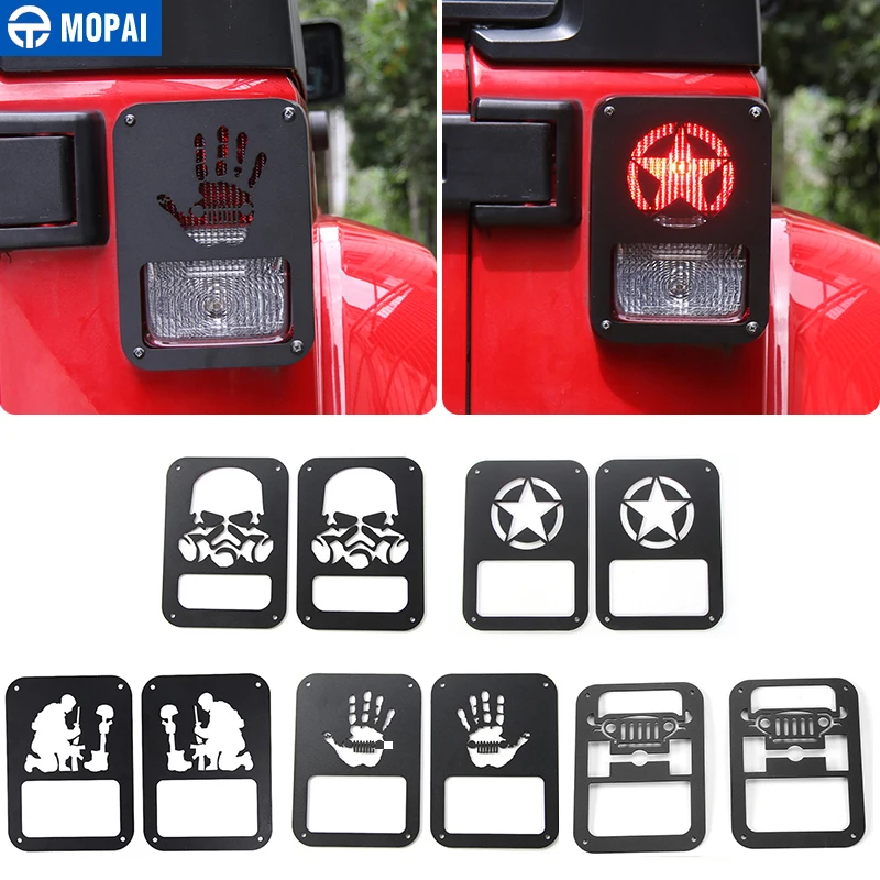 

MOPAI Lamp Hoods for Jeep Wrangler JK 2007 Up Car Rear Tail Light Lamp Cover Protect Decoration for Jeep Wrangler Accessories
