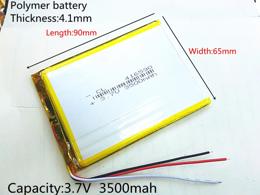 

3 line Polymer lithium battery 416590 3500 mah love landing PDA smart tablet computer 3.7 v polymer 3 line