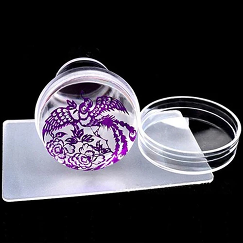

Nail Art Polish Printing Transfer Template Manicure Tools Silicone Stamper Scraper