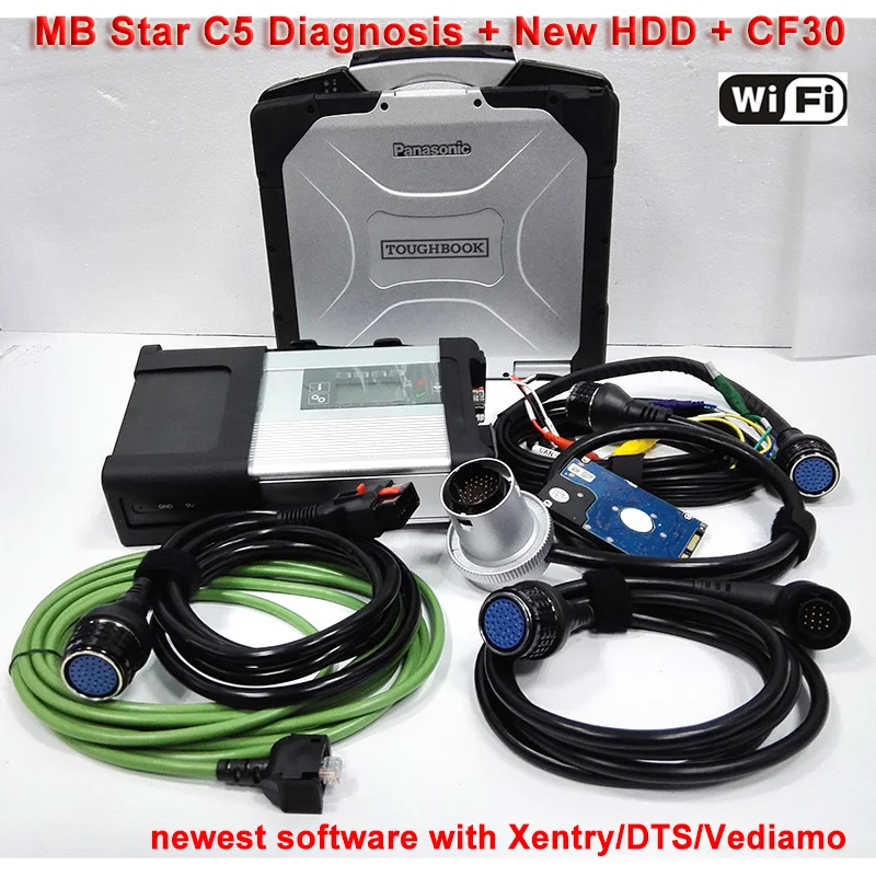  MB Star C5 with CF30 computer ready to use wifi mb c5 sd connect V12.2019 newest software for MB ca