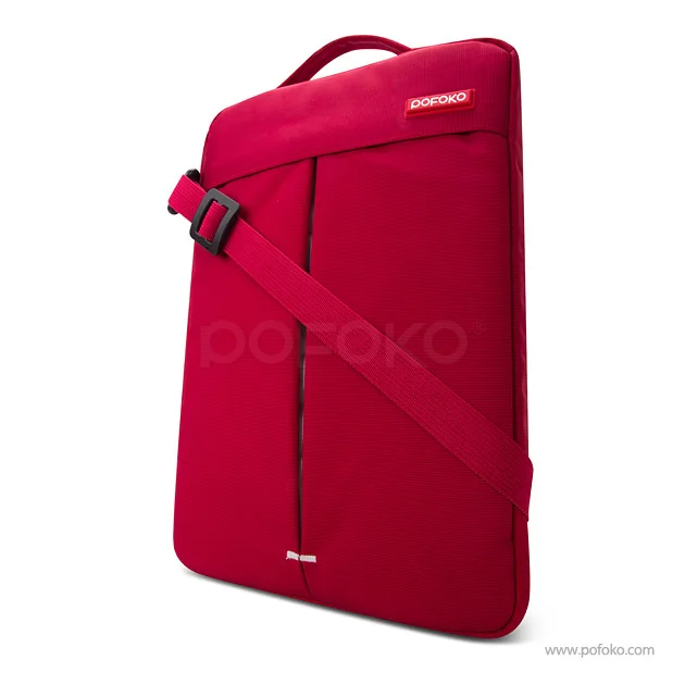 POFOKO брендовая Большая вместительная 12 дюймовая сумка для ноутбука, сумка через плечо, защитный чехол для Macbook 17 Pro 13 Air 11 retina 15,4 - Цвет: Red