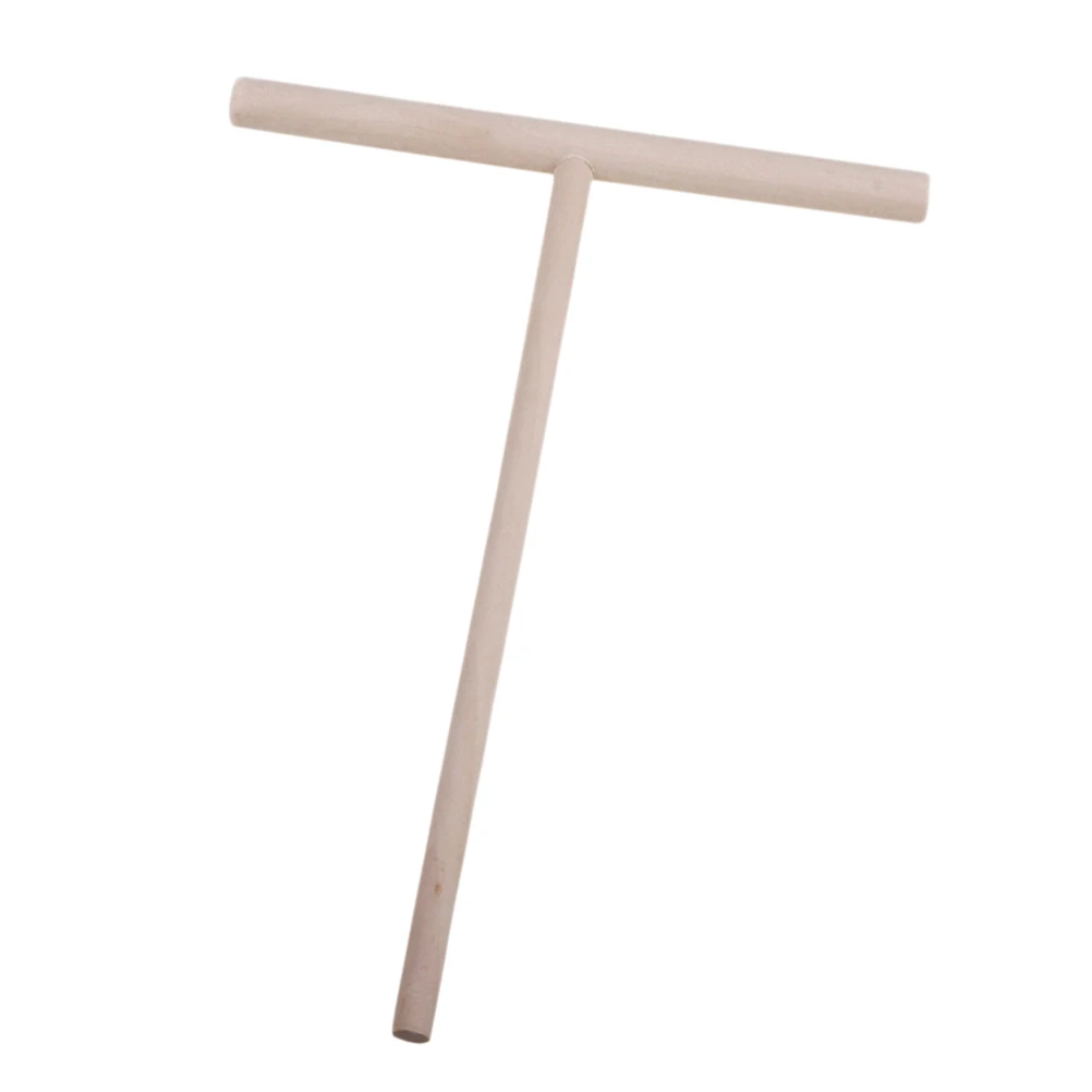 1PCS 12*17cm Wooden T Letter Kitchen Stick Spreader Crepe Pancake Batter Maker