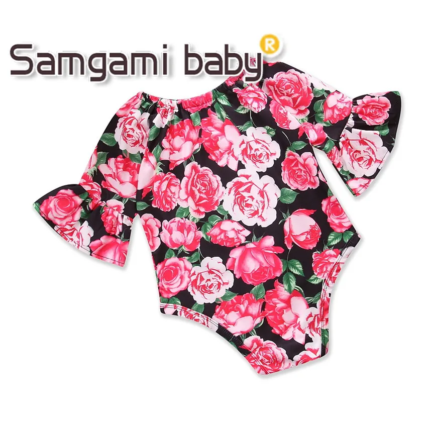 Комбинезон SAMGAMI для маленьких девочек летняя одежда ромпер с цветочным принтом и