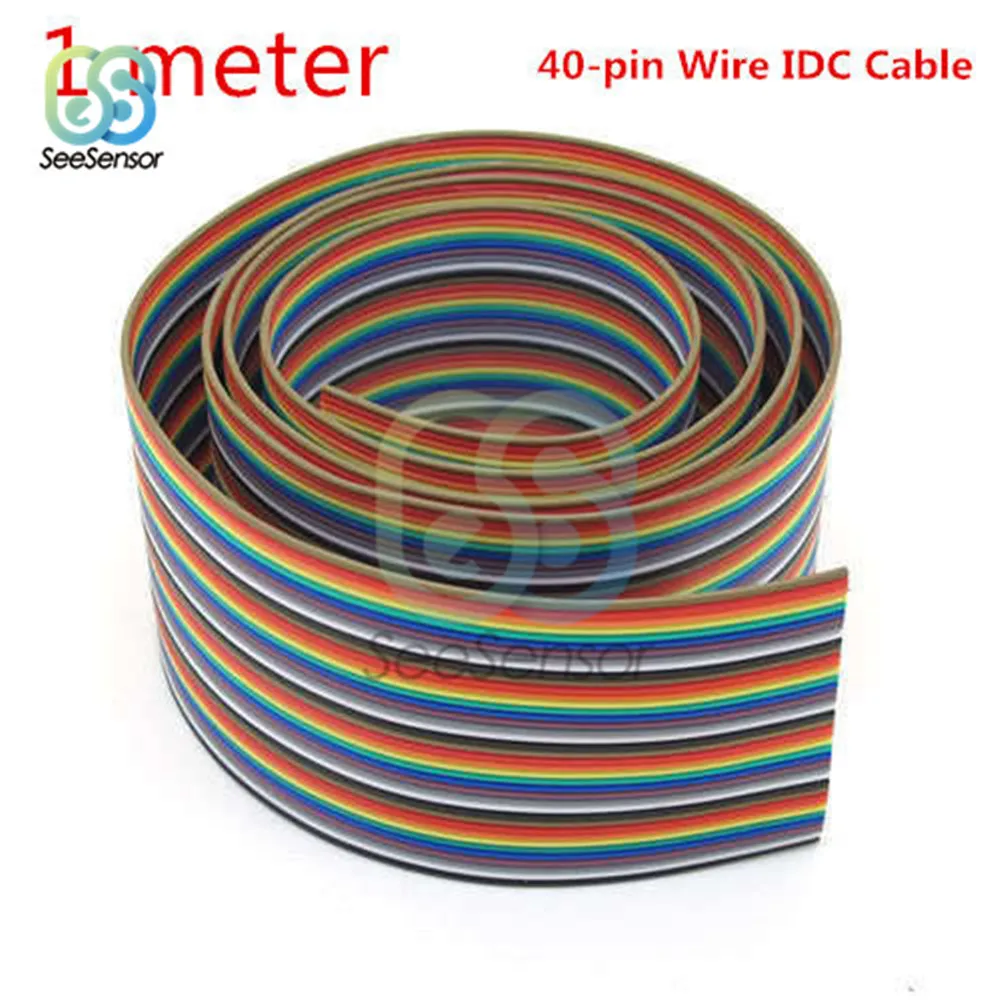 40 Pin Радужная лента IDC кабель провод 1 м 3.3ft Радужный кабель Плоский кабель для Arduino DIY Электронные Наборы