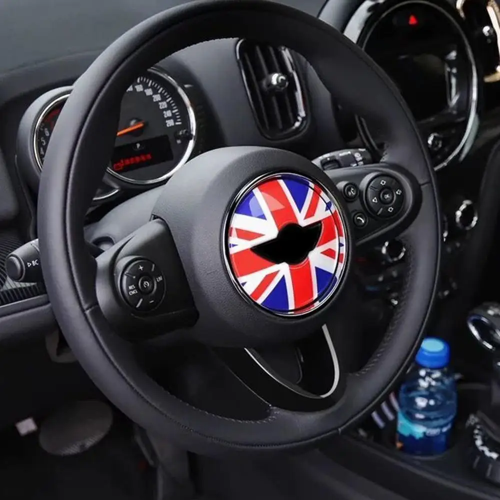 Union Jack 3D Steering Wheel Center Sticker Decal Decoration for BMW MINI Cooper JCW F55 F56 New Countryman Car Styling