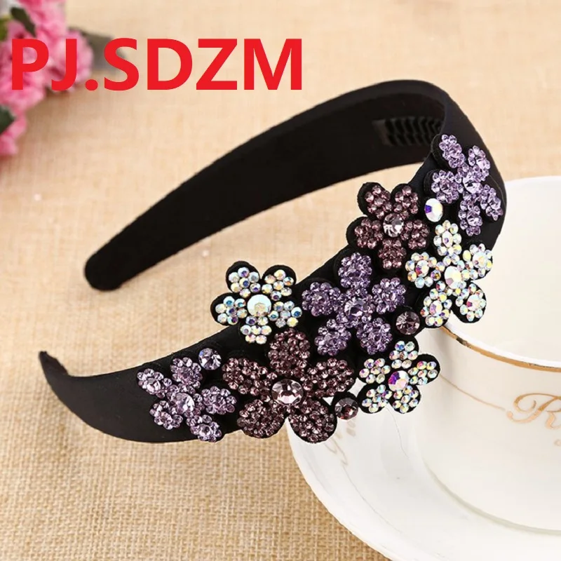Goedkoop Oostenrijk Crystal Hoofdbanden Luxe Bloemen Haarbanden Meisje Grade Bruids Strass Haar Accessoire Hoofddeksels Moeder Gift FG0180
