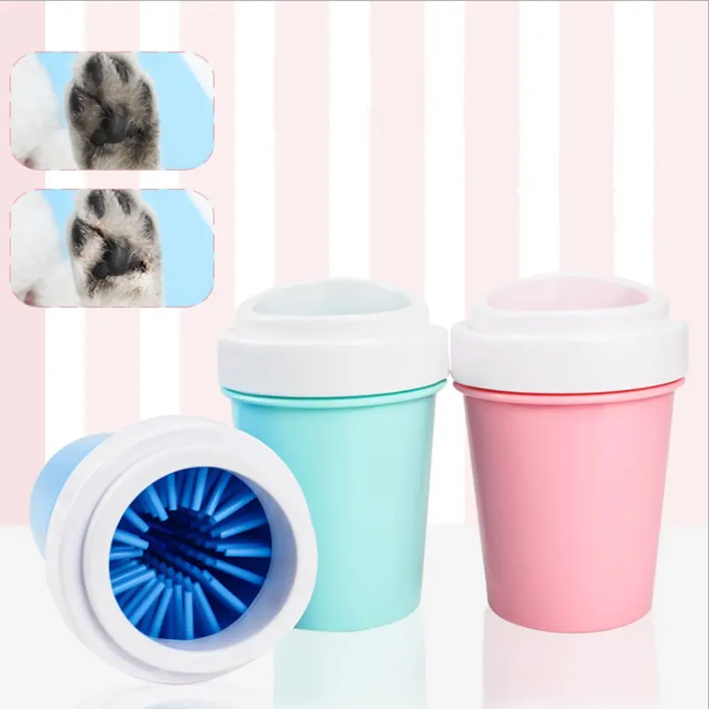 

Dog Paw Cleaner Cup Combs Portable Pet Foot Washer Cup Paw Clean Brush Quickly Wash Dirty Cat Foot Cleaning Bucket