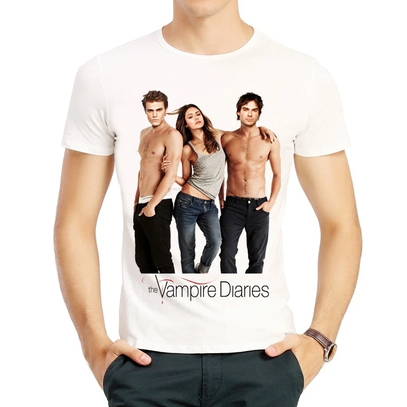 Vampire Diaries T Shirt Fashion TV Drama Short Sleeve White Color The
