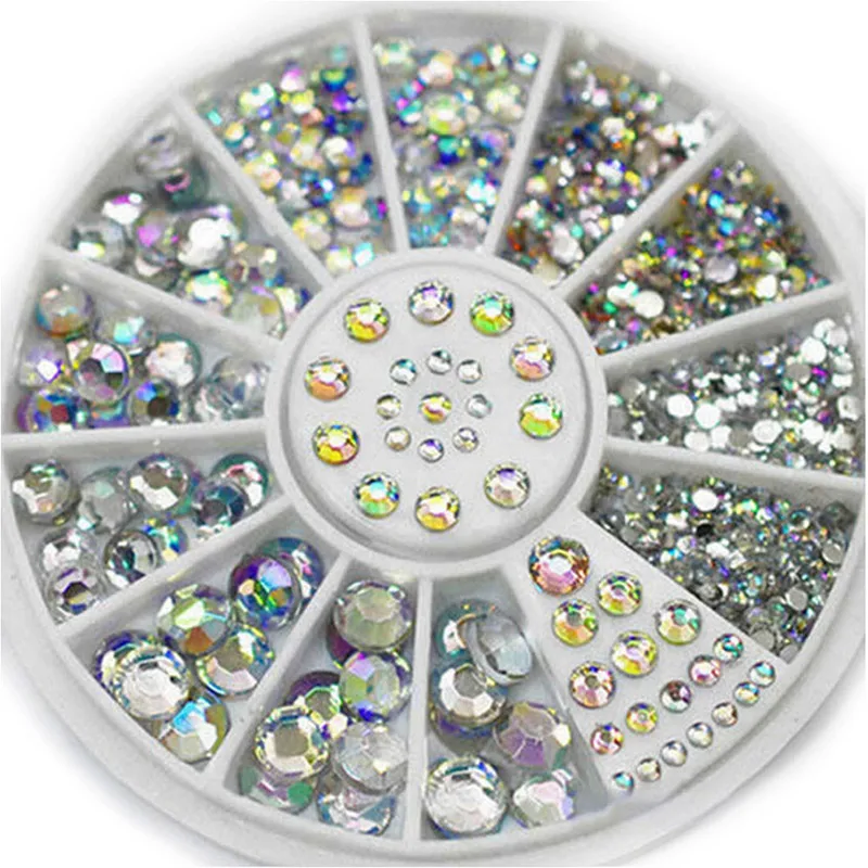 

1 Box Mixed Acrylic Clear Crystal Flatback Nails Art Diamond For Decorations Beads Fit Embellishments of Fabric Garment
