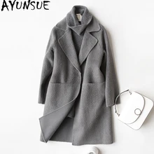 AYUNSUE шерстяное пальто для женщин модное кашемировое пальто на осень и зиму женские куртки с отложным воротником пальто casaco feminino 37029