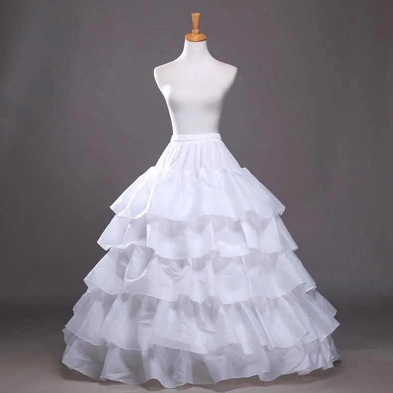 Бесплатная доставка 4 обручи 5 слоев свадебное юбка бальное платье кринолин скольжения нижняя для свадебное платье Высокое качество 2018