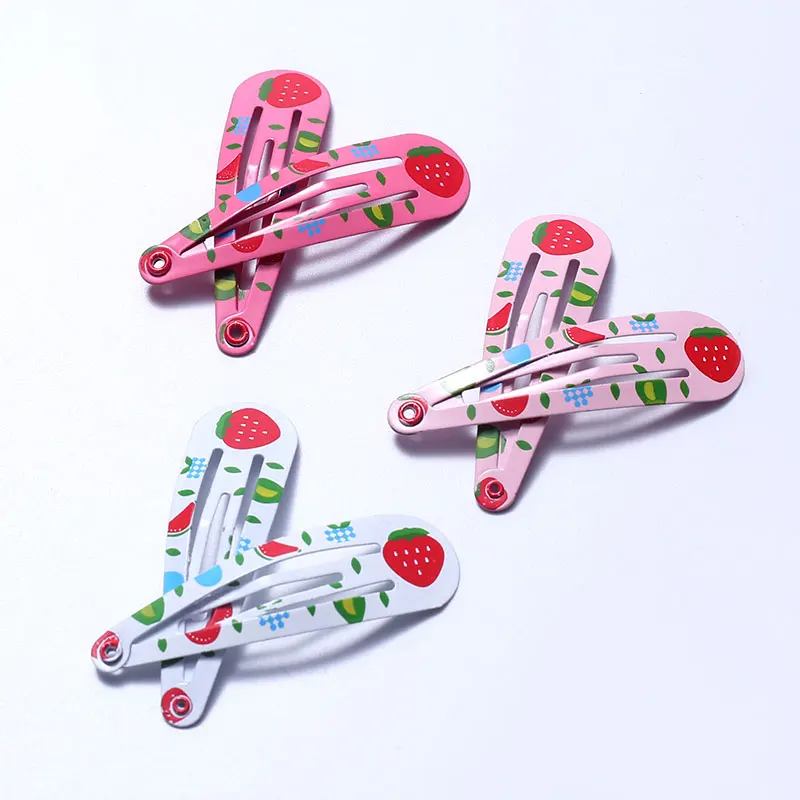18pcs 5cm Hairpins Snap Hair Clips for Children Girls Hair Accessories Baby Cute Hair Clip Pins Cat Color Metal Printed Barrette