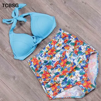 

TCBSG New Sexy Bikinis Women Swimsuit Push Up Swimwear Halter Solid Brazilian Bikini Set Beachwear Bathing Suits Dot Swim Wear