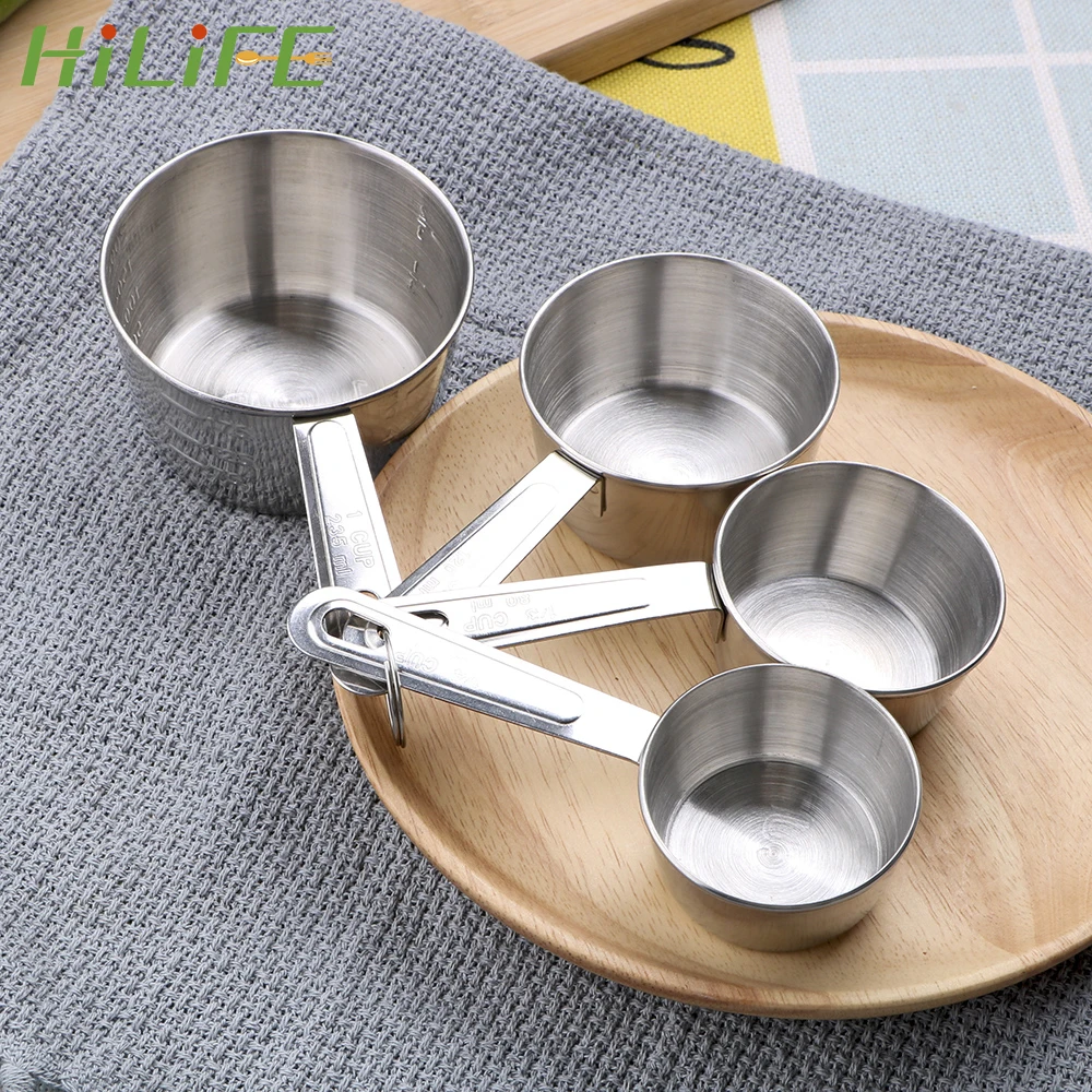 

HILIFE Baking Tools 4Pcs/Set Measuring Cup for Flour Food Coffee Cooking Measuring Tools Kichen Accessories with Scale