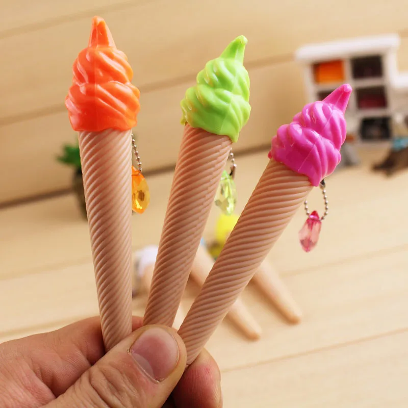 

Creative Cartoon Cute Kawaii Plastic Simulated Ice Cream Gel Pens For Kids Novelty Gift Korean Stationery Office School Supplies