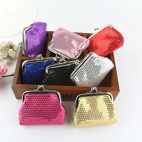  Fashion New Women's Sequins Coin Purse Bling-Bling Key Bag Clutch Glittery Handy Buckle Case  