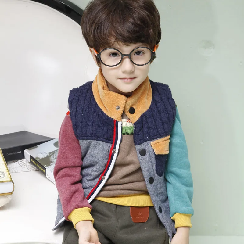 

New Fashion child spring autumn winter vest cotton-padded jacket handsome family look boy kids vest