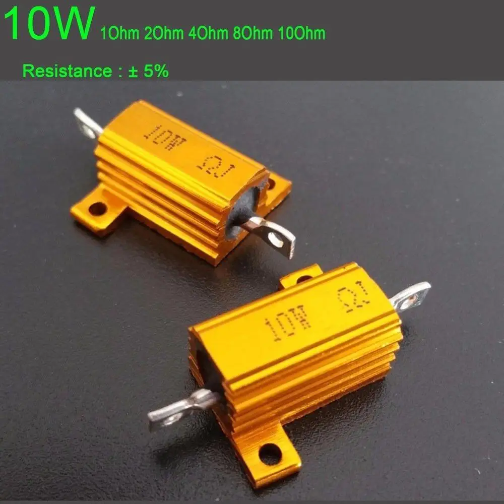 10 Вт мощный металлический резистор алюминиевый Ом 1ohm/2ohm/ 4ohm / 8ohm 1R 2R 4R 8R 10R для