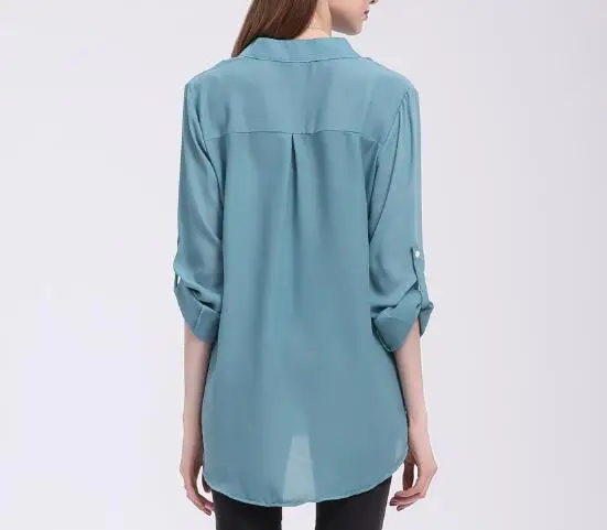 robe femme Womens Casual O-Neck Sleeve Solid Linen Loose Pullover Top Blouse chiffon blouse Women's Clothing
