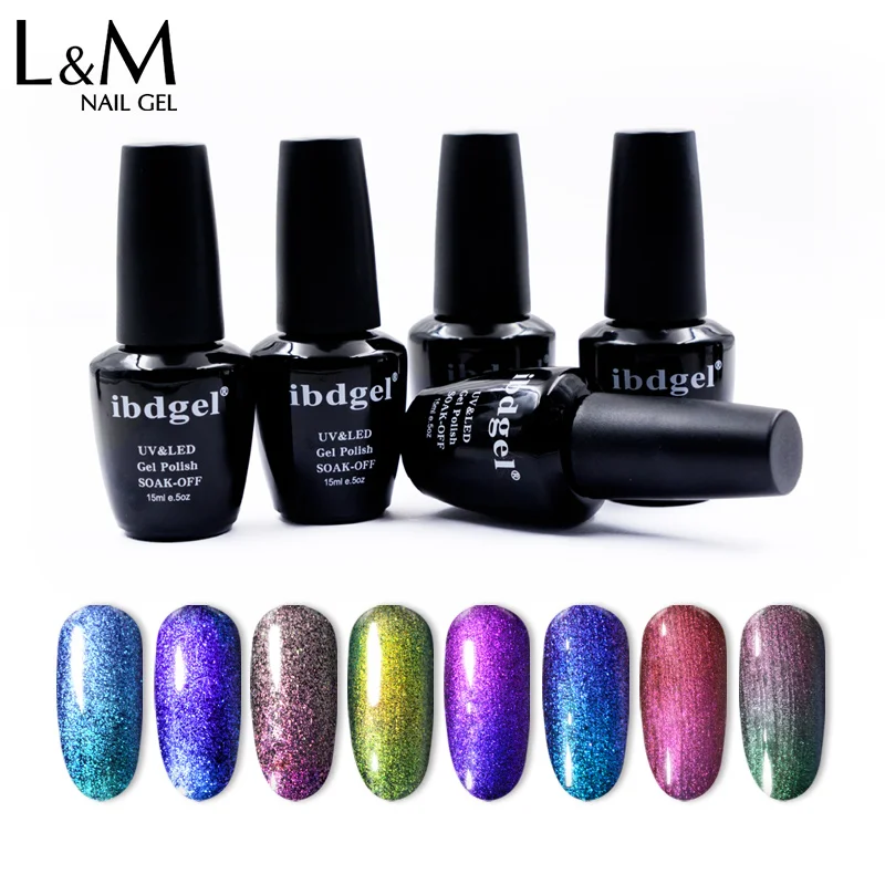 

DHL TNT Fast Shipment IBDGEL Brand Chameleon UV LED Gel Polish Nail Gel 15ml (1 black color+9 colors+1 base+1 top coat)