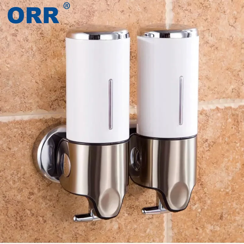 Günstige Bad Seife Dispenser Wand Montiert Flüssigkeit Seife Spender 500ml Seife Behälter Pumpe Bad Zubehör Küche Hand Waschen ORR