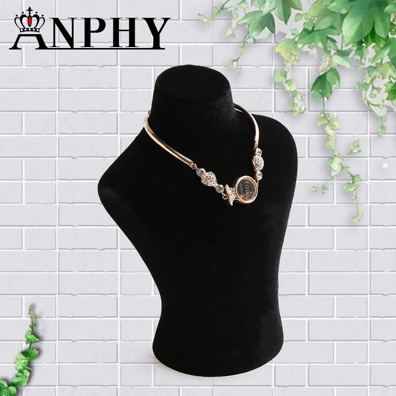 

ANFEI Jewelry Display Stand Necklace Display Shelf Black Velvet Model Display Shelf High Quality Display Sets Organizer GD2330