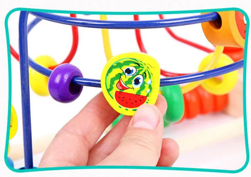 MOTOHOOD  Baby Toddler Early Educational Toys Round Circle First Bead For Kids Children Wooden Toys Puzzle Educational Toys  (2)