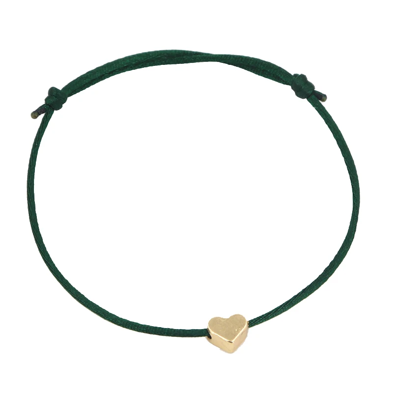 

Gold Color Heart Bracelet Handmade Jewelry Multicolor Rope Adjustable String Lucky Bracelet For Women Children Gift Jewelry