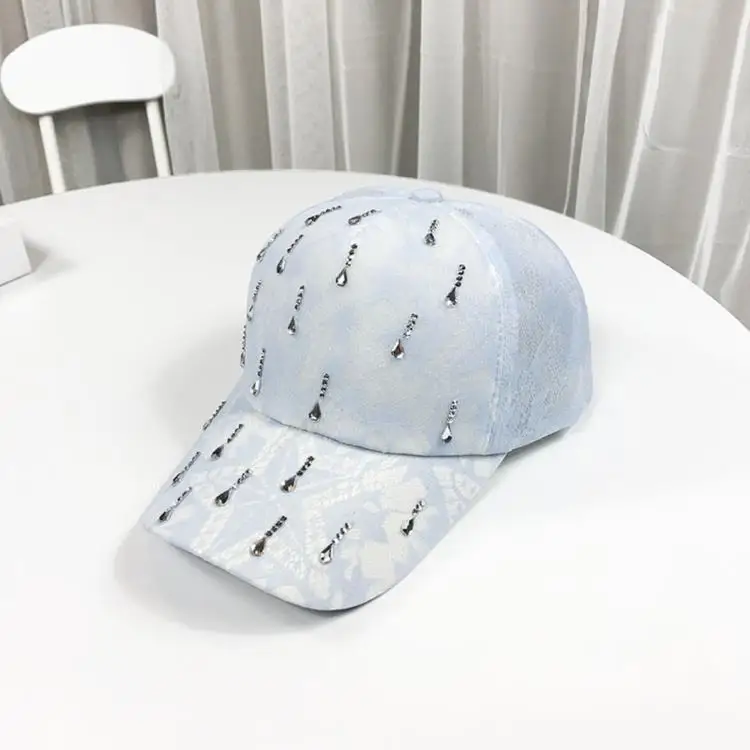 TOTRUST Летняя женская кепка с блестками,, Snapback, выходная шляпа для женщин, бейсболка с регулируемым размером, Регулируемая Повседневная Кепка с бисером
