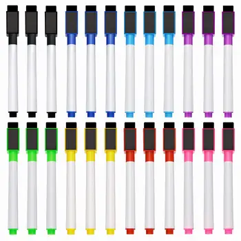 

24 Pieces Magnetic Dry Erase Markers Whiteboard Erase Marker with Erasers Cap for School and Office, 8 Assorted colors