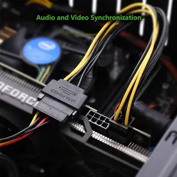 

Sata Power Cable Sata15 Pin to 6 Pin PCI Express Images Video Card Power Cable Adapter (8 Inch)