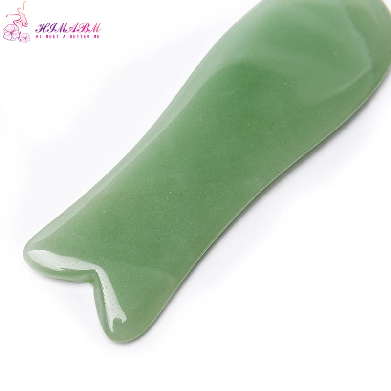 Natural GreenJade Body Massage Stone Fish Shape GuaSha Board for Health Care Reiking Healing item relax tool acupunture point Natural GreenJade Body Massage Stone Fish Shape GuaSha Board for Health Care Reiking Healing item relax tool acupunture point