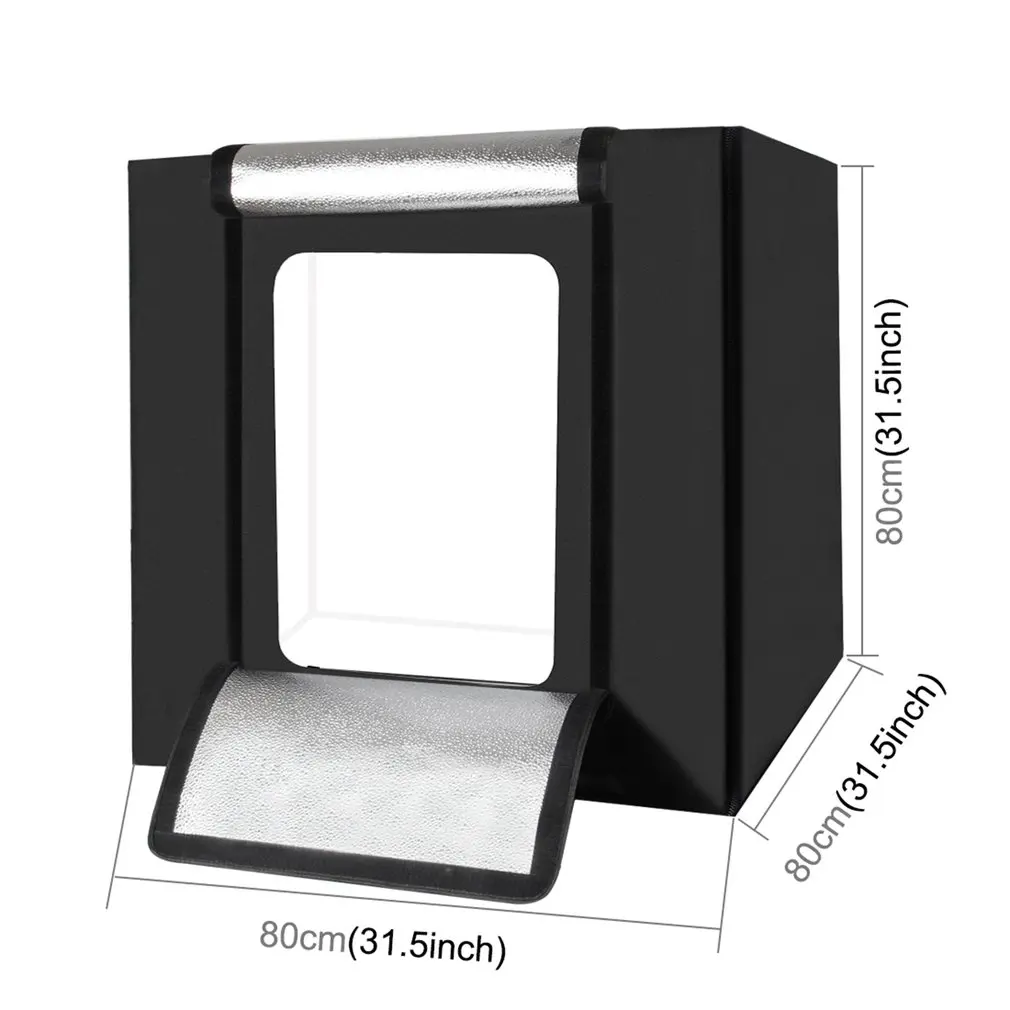 

PULUZ 80cm Lightbox Photo Studio Softbox White Light Photo Lighting Studio Shooting Tent Box Kits & Photography Backdrop