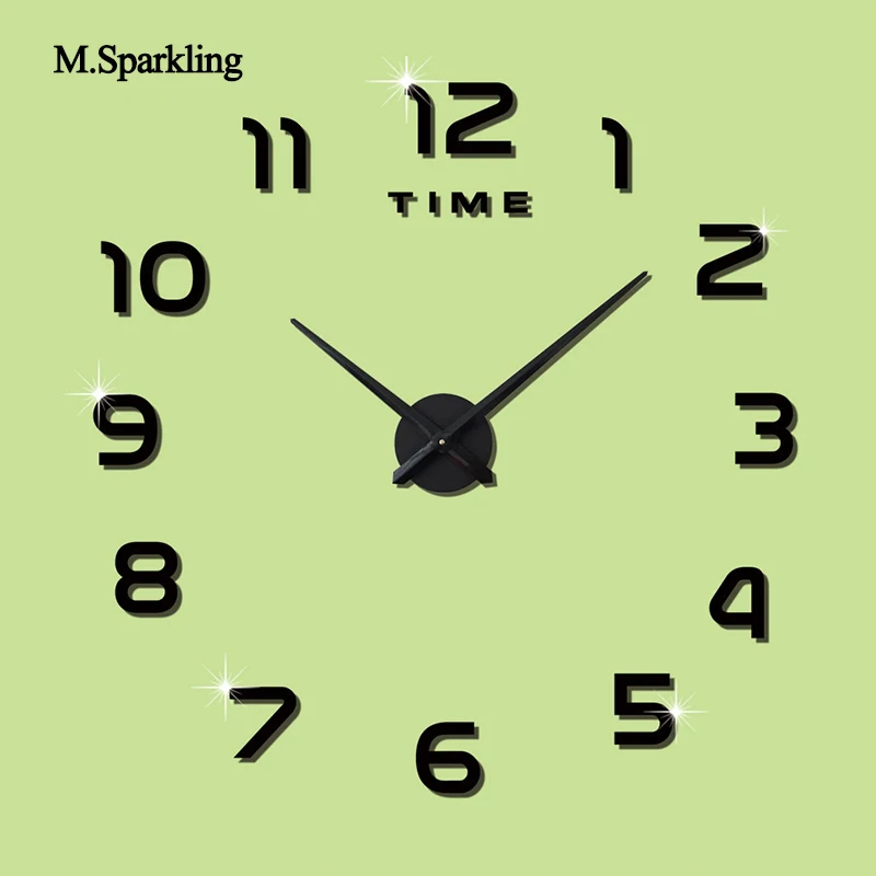 M.Sparkling large digital wall clock 3D kitchen living room wall clocks