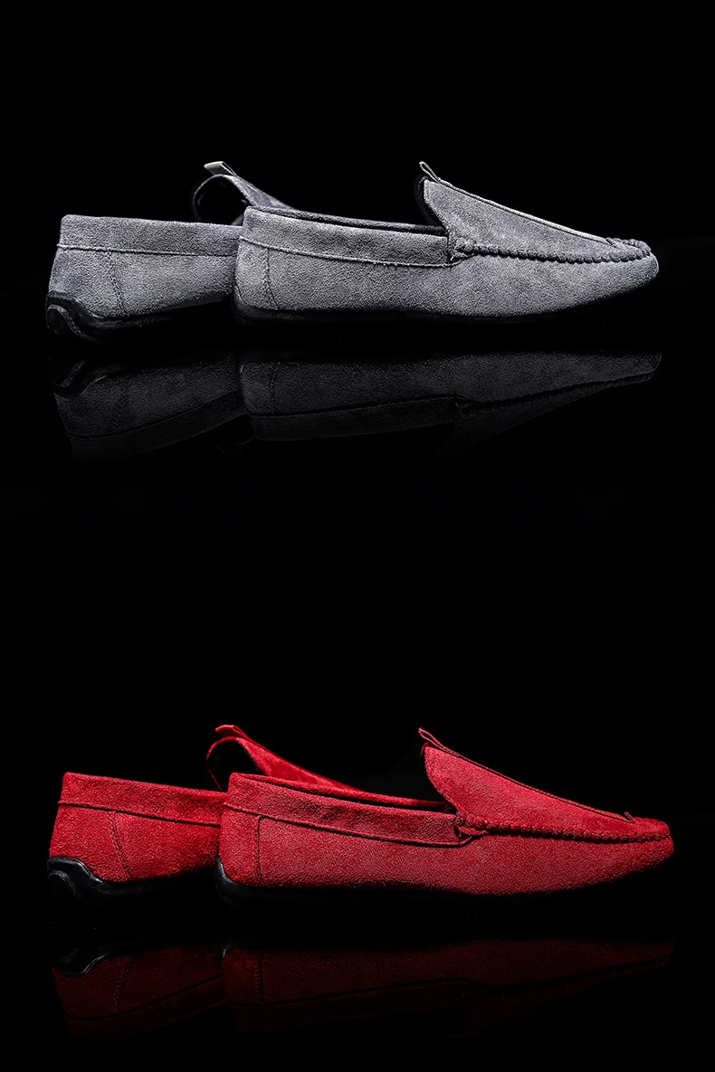 Мужские замшевые туфли-лодочкилучший бренд, модные повседневные Мягкие лоферы, мужская обувь, обувь для взрослых, обувь на плоской подошве