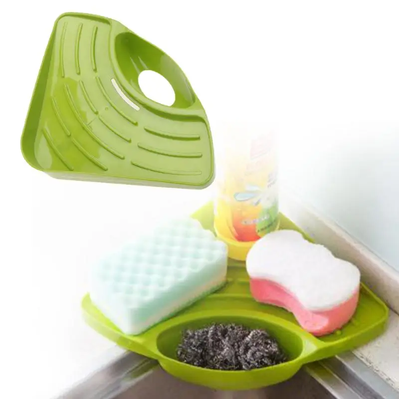 

Sucker Type Triangle Draining Kitchen Tank Rack Holder Bathroom Soap Shelf Holder Kitchen Sink Corner Storage Rack Organizer