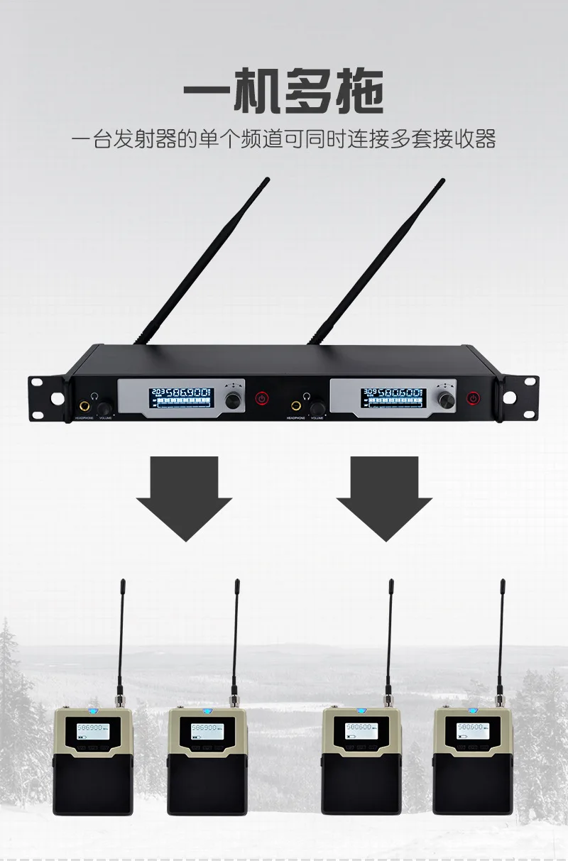 UK-9400 UHF стерео Беспроводная система монитора 572-603 MHZ профессиональная цифровая сценическая система внутриканального монитора