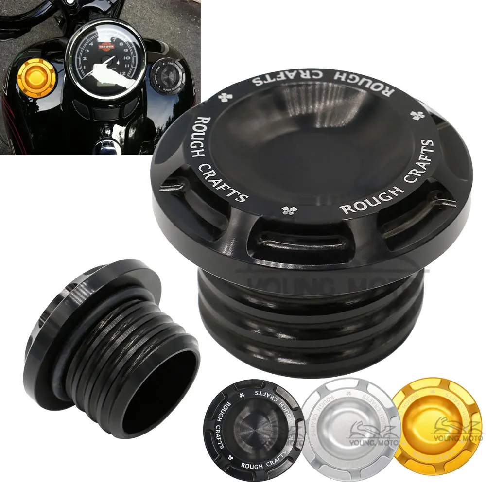 New Billet Aluminum Motorcycle Fuel Gas Oil Tank Cap Cover Guard Black
