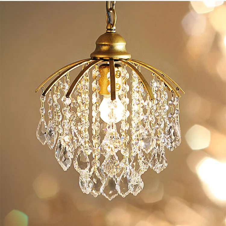 

Phube Lighting Retro Crystal Pendant Light Luxury Mini Ailse Pendant Lighting