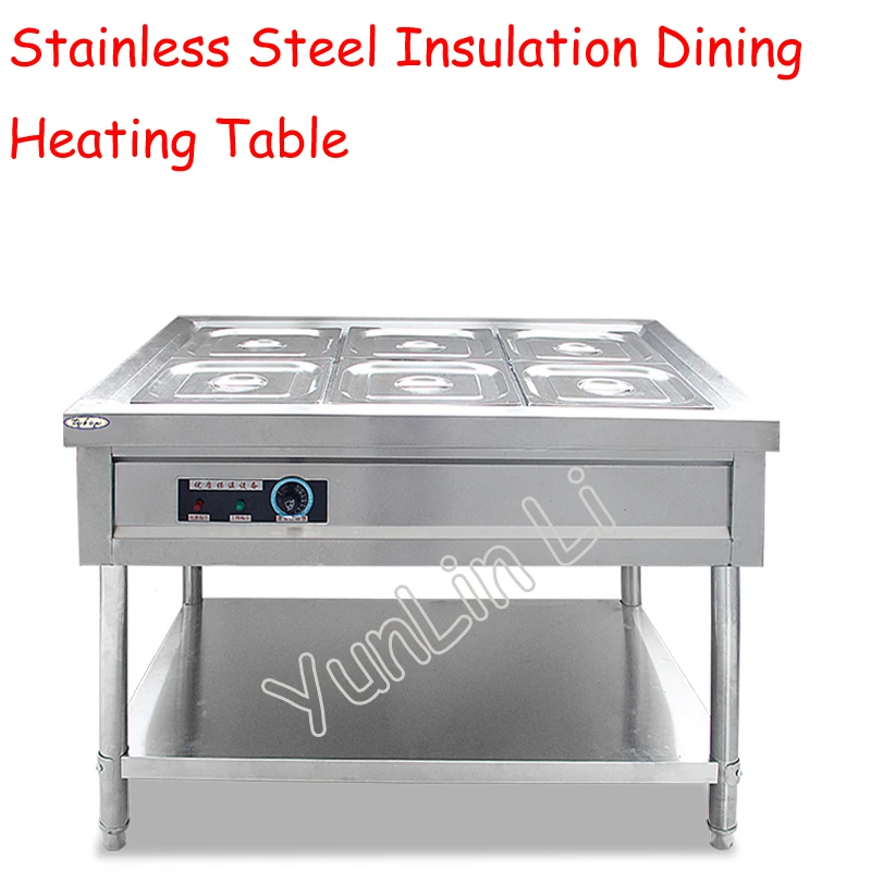 

220V Desktop Six Basin Electric Thermal Warm Soup Pool Soup Stove Insulation Machine