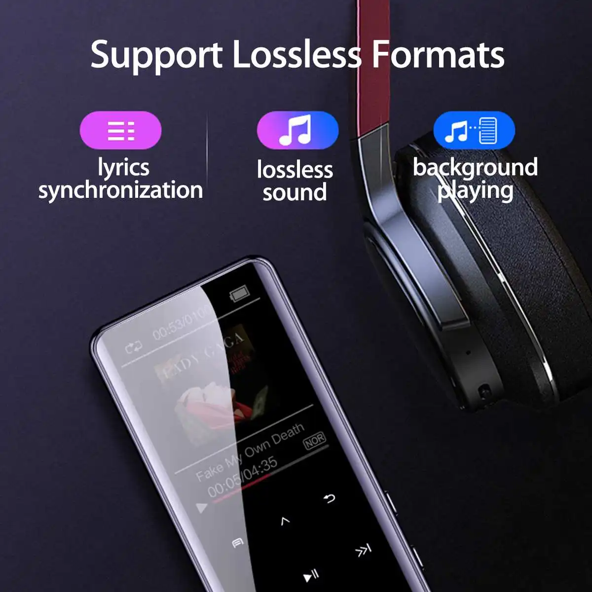  32GB bluetooth MP3 Player Earphones HiFi fm Radio mini USB Sports HiFi Portable Music Players Voice