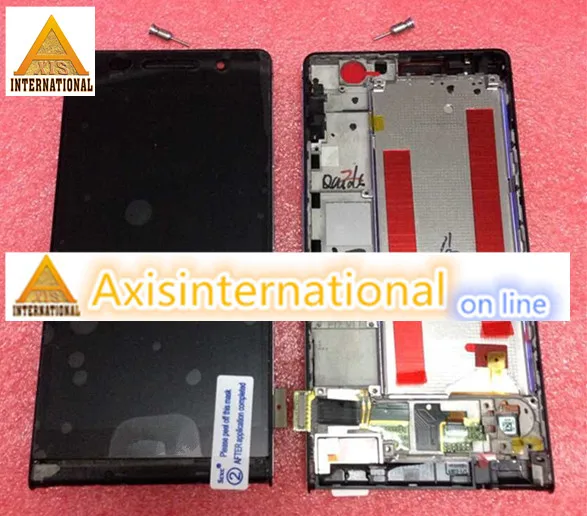 

LCD screen display+Touch digitizer with frame For Huawei Ascend P6 P6S with Dust plug black or White  Free Shipping