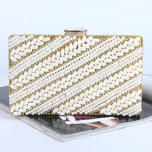 Hot Sale New European Pearl Diamond Evening Bag High-grade Wedding Party Bag Ladies Evening Party Small Clutch Bag Free Shipping