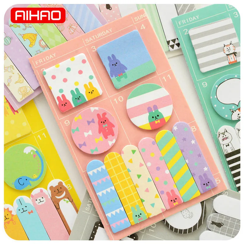 

AIHAO Student Kawaii Panda Memo Pad Notepad Paper Stickers Cute Cat Note Writing Pads Gift School Supplies 123