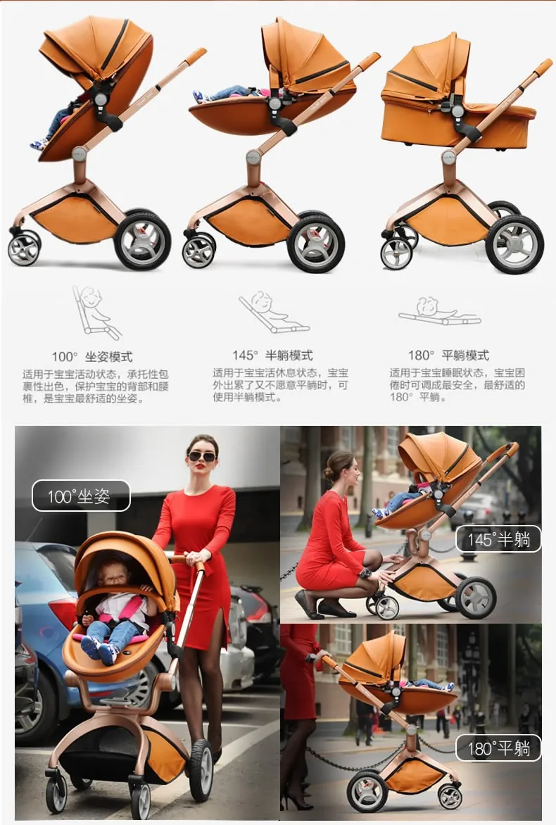 luxury baby stroller 3 in 1 pram,infant newborn baby strollers brands  carriages sale,lovely kids pushchair 3 in 1,free shipping-in Strollers from  Mother & Kids