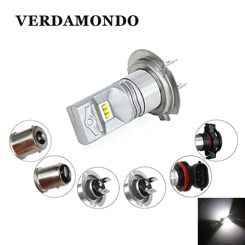 H8 H16 1156 BA15S P21W 1157 BA15D H4 H7 Super Bright High Power White CSP 6 SMD 6500K LED Fog Light DRL Bulb DC 12V | Автомобили и