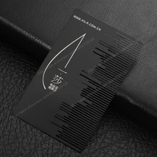 Персонализированные электрофорез черный вырез гребень визитная металлическая карта